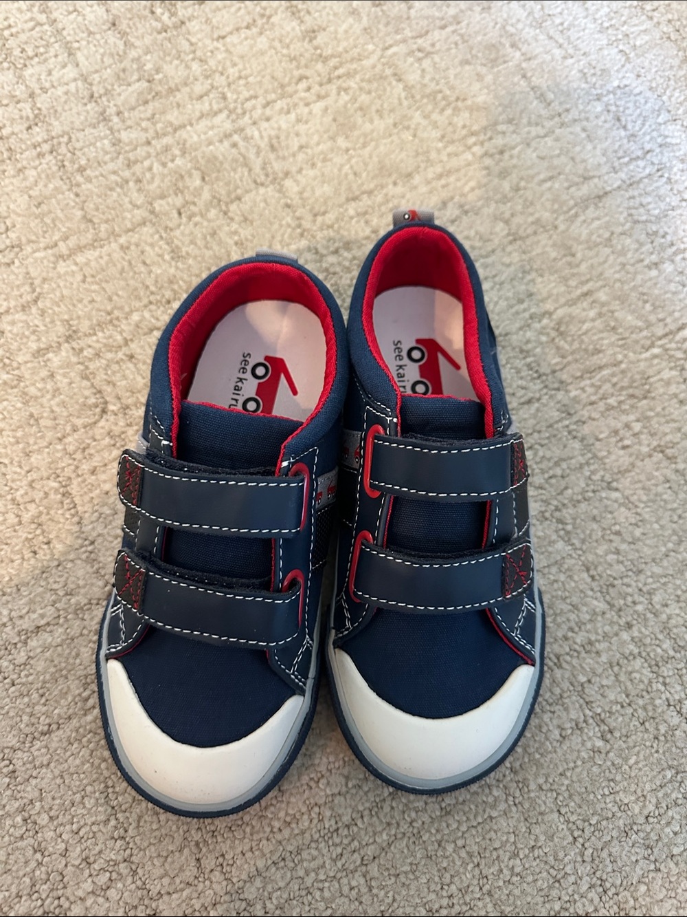See Kai Run Navy and Red Kids Velcro Sneakers
